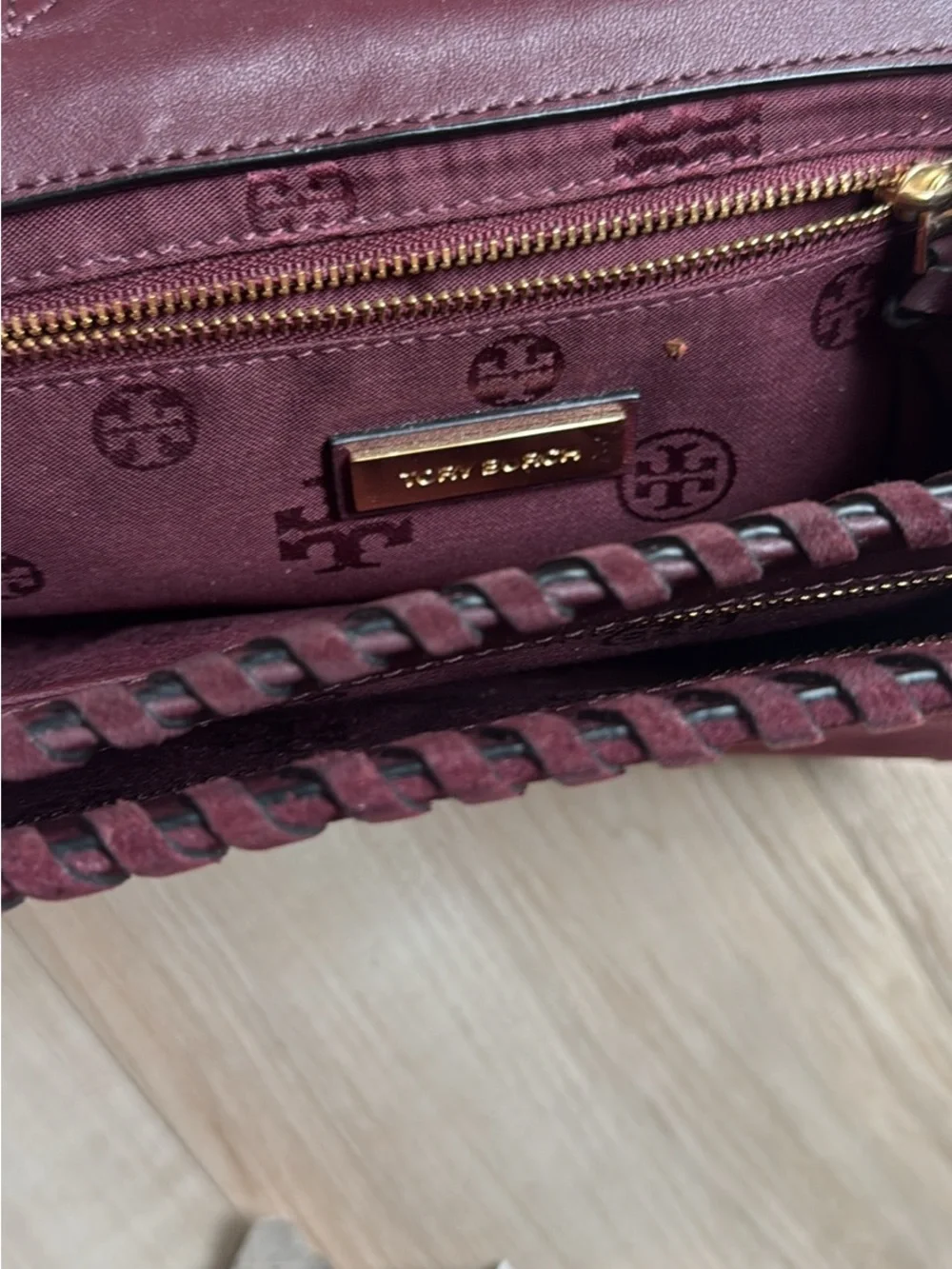 Tory Burch rich burgundy